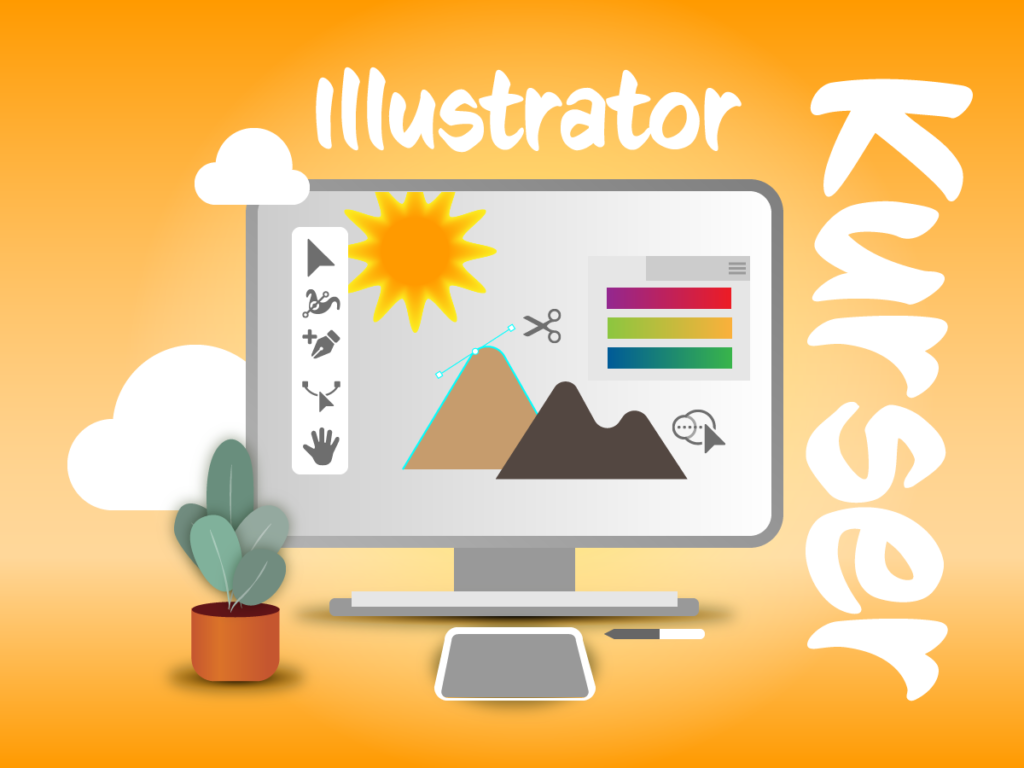 Adobe Illustrator kurser som du selv kan tilpasse med personlig undervisning. Du lærer alt det du ikke ved i Illustrator. Vælg mellem flere forskellige kurser i Illustrator. Billedet viser en grafisk variant af Illustrator der inspirerer til hvad man kan designe i appen. 