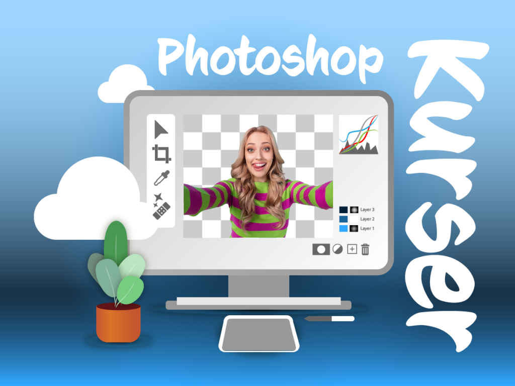 Adobe Photoshop kurser som du selv kan tilpasse med personlig undervisning. Du lærer alt det du ikke ved i Photoshop. Vælg mellem flere forskellige kurser i Photoshop. Billedet viser en grafisk variant af Photoshop  der inspirerer til hvad man kan billedbehandle i appen. 